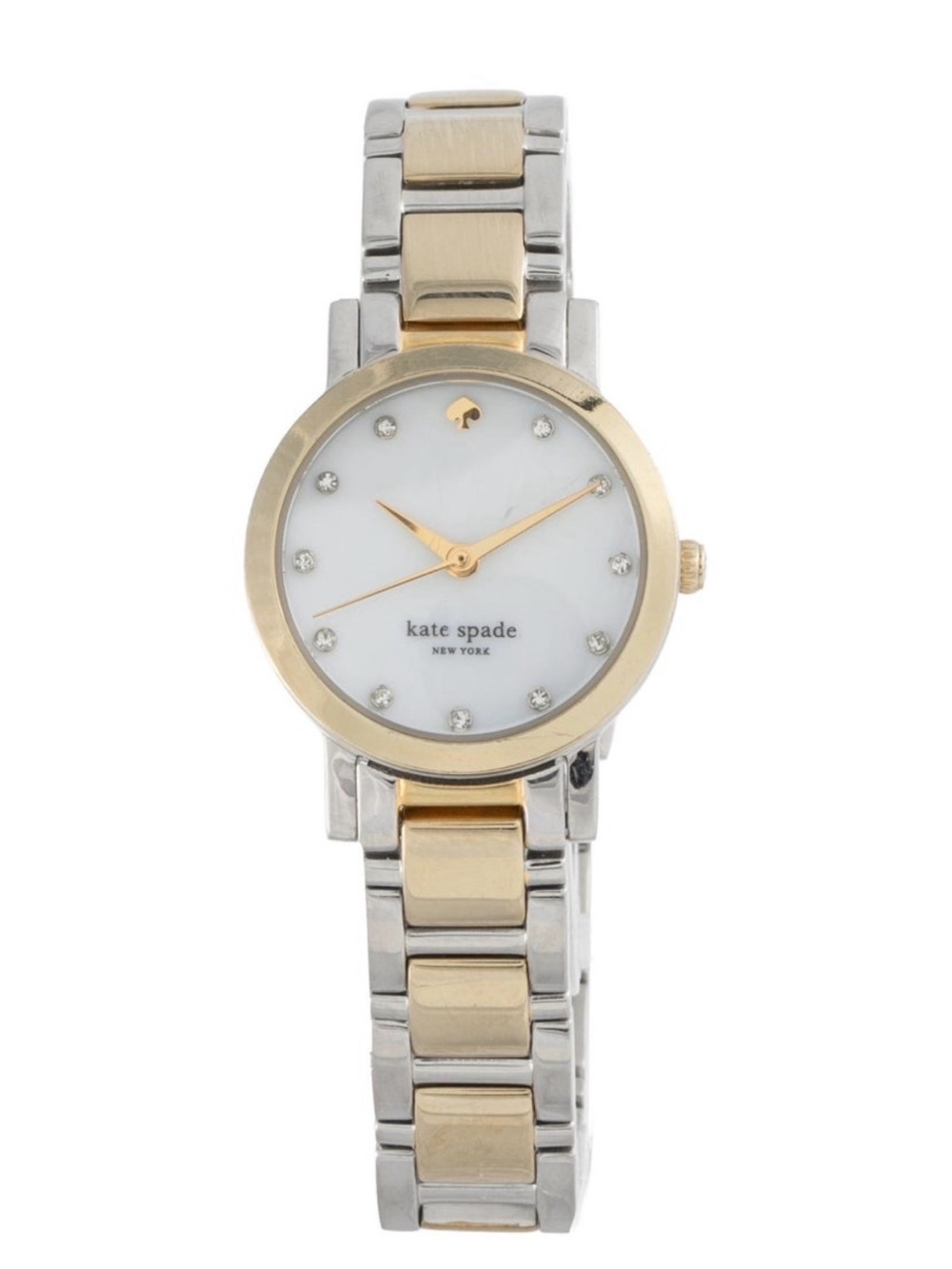 kate spade Two-Tone Gold & Silver Bracelet Watch with White Dial